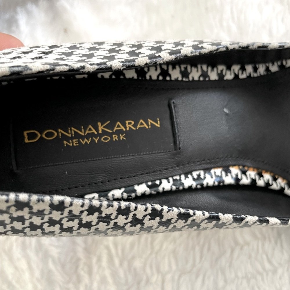 Donna Karan black and white pumps
